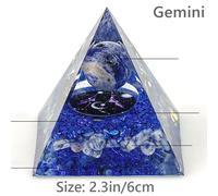 1X 6cm The Zodiac Piramide Resina Cristallo Decorazione Scultura Auto Desktop