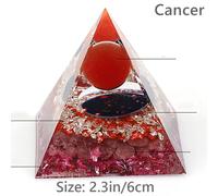 1X 6cm The Zodiac Piramide Resina Cristallo Decorazione Scultura Auto Desktop