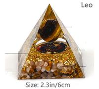 1X 6cm The Zodiac Piramide Resina Cristallo Decorazione Scultura Auto Desktop