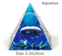 1X 6cm The Zodiac Piramide Resina Cristallo Decorazione Scultura Auto Desktop