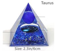 1X 6cm The Zodiac Piramide Resina Cristallo Decorazione Scultura Auto Desktop