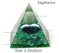 1X 6cm The Zodiac Piramide Resina Cristallo Decorazione Scultura Auto Desktop