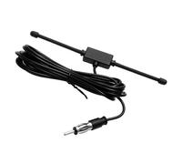 1X Antenna dipolo AM FM stereo universale per auto e barca nera con supporto adesivo in vetro per radio