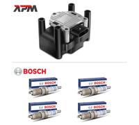 1x Bobina + 4x Bosch 0242236565 Candele per Seat Arosa VW Caddy Lupo Polo