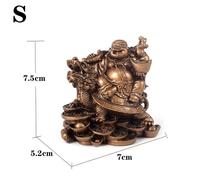 1x Buddha di Risata Statua Cinese Feng Shui Equitazione Su Dragone E Ingot