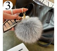 1x Carino Simil Fox Pelliccia Sfera Pendente Felpa Auto Portachiavi Accessori