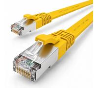 1x Cavo Ethernet LAN CAT7 piatto 0,25m U/FTP 10 Gbit/s RJ45 Cat6a giallo