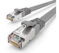 1x Cavo Ethernet LAN CAT7 piatto 0,25m U/FTP 10 Gbit/s RJ45 Cat6a grigio