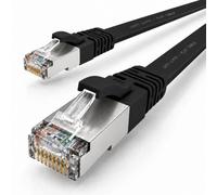 1x Cavo Ethernet LAN CAT7 piatto 0,25m U/FTP 10 Gbit/s RJ45 Cat6a nero