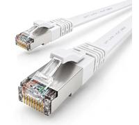 1x Cavo Ethernet LAN CAT7 piatto 15m U/FTP 10 Gbit/s RJ45 Cat6a bianco