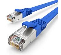 1x Cavo Ethernet LAN CAT7 piatto 15m U/FTP 10 Gbit/s RJ45 Cat6a blu