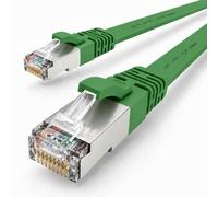 1x Cavo Ethernet LAN CAT7 piatto 15m U/FTP 10 Gbit/s RJ45 Cat6a verde