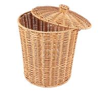 1X(Cestino Intrecciato Cestino Della Spazzatura Rotondo nel Rattan con Cope7526