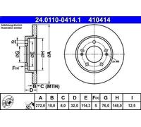 1X Disco freno ATE 24.0110-0414.1 KIA CEED (CD) 1.4 2018-202
