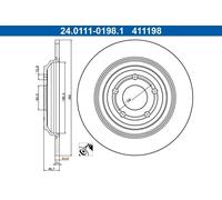 1X Disco freno ATE 24.0111-0198.1 per FORD FOCUS IV (HN) 1 2018-2025