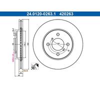 1X Disco freno ATE 24.0120-0263.1 per SUZUKI SWIFT V (AZ) 1 2017-