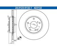 1X Disco freno ATE 24.0123-0132.1 HONDA FR-V (BE) 2 2005-2006