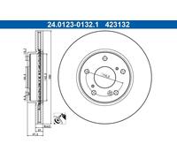 1X Disco freno ATE 24.0123-0132.1 per HONDA FR-V (BE) 2 2005-2006