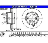 1X Disco freno ATE 24.0128-0174.1 per PORSCHE 911 (964) 3.6 1988-1993