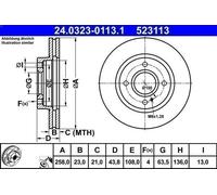 Disco freno ATE PowerDisc 24.0323-0113.1, 1 Pezzo