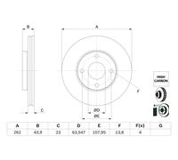 1X Disco freno BOSCH 0 986 479 F70 per FORD FIESTA VII (HJ, HF) 1 2020-2022