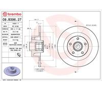Disco freno BREMBO 08B39627 posteriore, pieno, 1 Pezzo