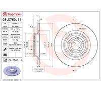 Disco freno BREMBO 08D76011 posteriore, pieno, altamente carbonizzato, 1 Pezzo