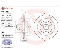 1X Disco freno BREMBO 08.D883.11 per VOLVO XC40 (536) 2 2017-2022