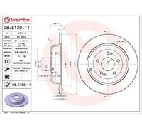 1X Disco freno BREMBO 08.E139.11 HYUNDAI GENESIS Coupé 2 2008-2012