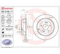 1X Disco freno BREMBO 08.E139.11 per HYUNDAI GENESIS Coupé 2 2008-2012