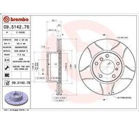 1X Disco freno BREMBO 09.5142.76 per BMW 5 (E34) 2 1987-1990