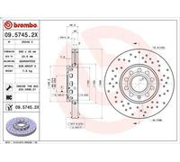 1X Disco freno BREMBO 09.5745.2X per SEAT EXEO (3R2) 2 2009-2013