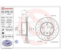 Disco freno BREMBO 09.9750.2X, 1 Pezzo