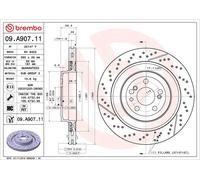 Disco freno BREMBO 09A90711 anteriore, ventilato, fessura, altamente carbonizzato, 1 Pezzo
