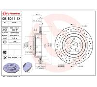 1X Disco freno BREMBO 09.B041.1X per SUBARU LEGACY IV (BL) 2 2005-2009