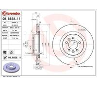 1X Disco freno BREMBO 09.B858.11 LEXUS IS II (_E2_) 5 2007-2013