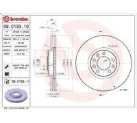 1X Disco freno BREMBO 09.C133.11 per PEUGEOT 407 (6D_) 2 2009-2010