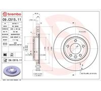 1X Disco freno BREMBO 09.C515.11 LAND ROVER RANGE ROVER IV (L405) 3 2013-2021