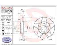 1X Disco freno BREMBO 09.C547.75 per SEAT LEON (5F1) 1 2015-2020