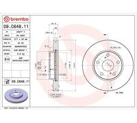Disco freno BREMBO 09C64811 anteriore, ventilato, 1 Pezzo