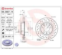 1X Disco freno BREMBO 09.C657.1X per 308 Furgone/hatchback (LB_) 1.6 2015-2021