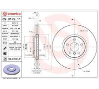 Brembo Disco freno 09.D179.11, anteriore ventilato, rivestimento UV, 1 pezzo
