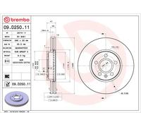 Disco freno BREMBO 09D25011 anteriore, ventilato, altamente carbonizzato, 1 pezzo
