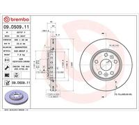 1X Disco freno BREMBO 09.D509.11 RENAULT KANGOO BE BOP (KW0/1_) 1.6 2009-2012