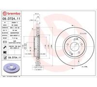 BREMBO disco freno 09.D724.11 ventilazione interna diametro 298 spessore 26 mm 5 fori