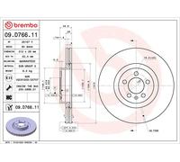 Disco freno BREMBO 09D76611 anteriore, ventilato, altamente carbonizzato, 1 pezzo