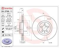 Disco freno BREMBO 09D76611 anteriore, ventilato, altamente carbonizzato, 1 pezzo