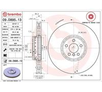 1X Disco freno BREMBO 09.D895.13 per BMW X7 (G07) 3 2019-2020