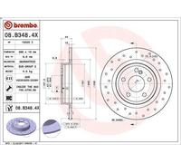 Brembo Disco freno Xtra 08.B348.4X Forato posteriore Set di 2