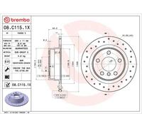 1X Disco freno BREMBO 8.C115.1X per BMW 1 (F20) 2 2016-2019